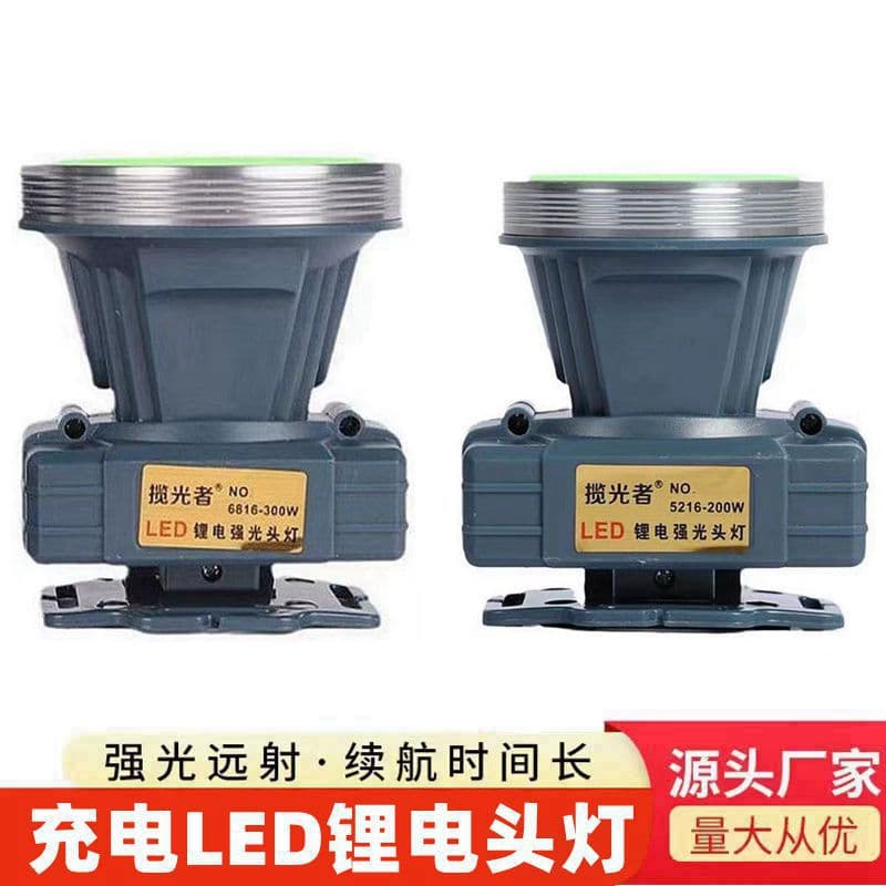 High-powered rechargeable LED headlamp with long battery life, lithium battery, suitable for outdoor camping and fishing, ultra-bright for home use.