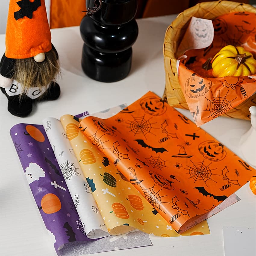 New Halloween-themed baking packaging silicone paper, rice ball wrapping paper, DIY baking packaging, dinner plate paper.