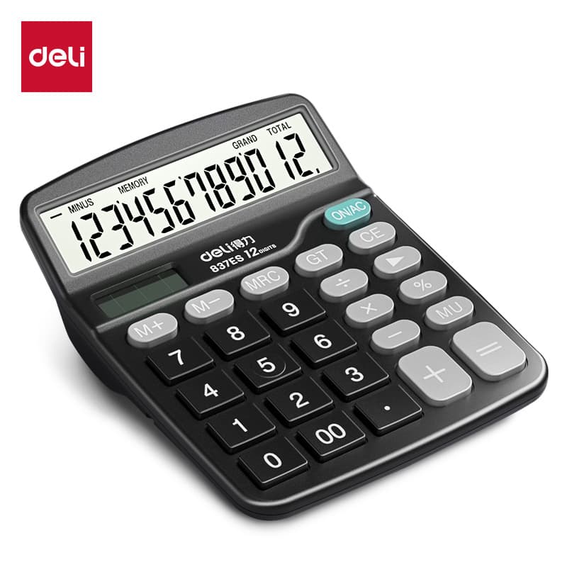 Deli Calculator for Student Accounting Professional Use Large Screen Solar Dual Power Scientific Calculator