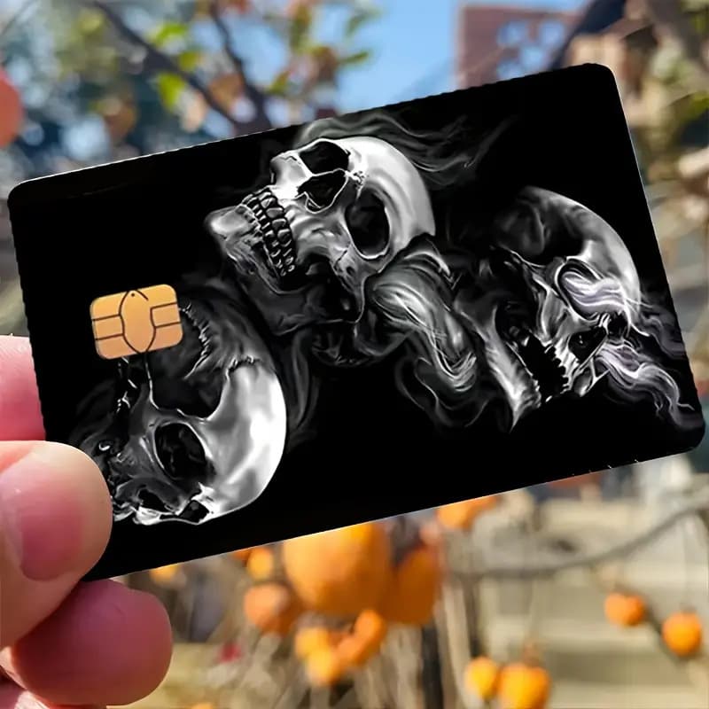 2 skull card holder credit card stickers, suitable for bank cards, debit cards, and credit card stickers