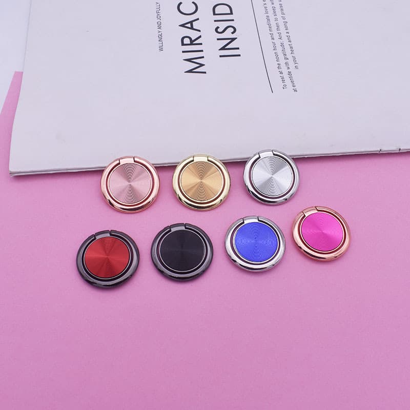 Creative Phone Desktop CD Pattern Ring Stand Metal Phone Clip Thin Round Lazy Holder Car Mount Magnetic