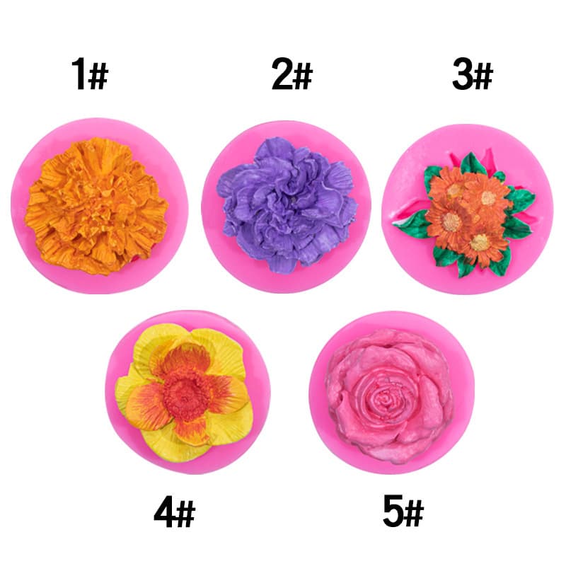 Rose, Daisy, Sunflower, Carnation Flower Silicone Mold - Resin Clay Accessories, Chocolate Fondant Baking