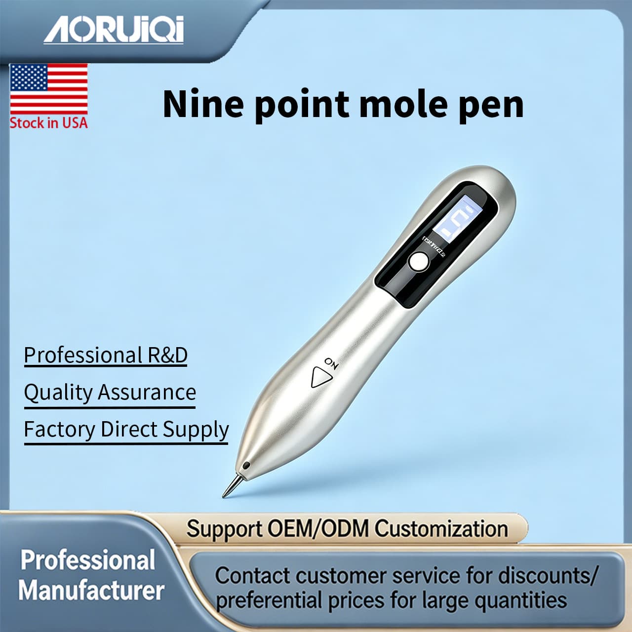 9-Gear Blue Light Mole Removal Pen Laser Freckle Removal Beauty Device White with Light Mole Removal Pen Plasma Mole Removal Pen