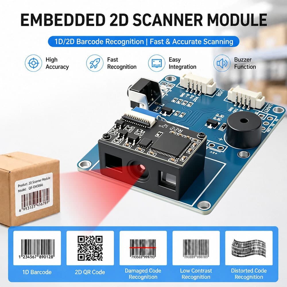 TTL USB Interface 2D CMOS Barcode Reader Module Embedded Bar