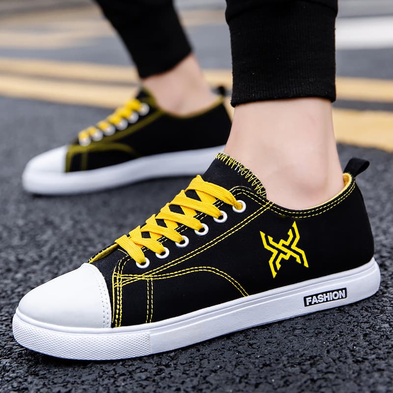 Trendy Spring Casual Shoes for Men, Breathable Board Shoes, High-Top Canvas Shoes, Low-Top White Sneakers