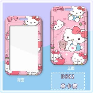 Student Meal Card, Transit Card, and Metro Card Protective Case - Sanrio Style ID Badge Holder for School Pickup Cards and Work Badges, Cartoon Hard Card Sleeve