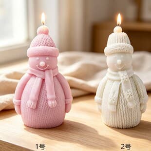 Multiple Christmas Snowman Candle Silicone Mold, Christmas Scarf Thin Snowman Scented Candle Mold