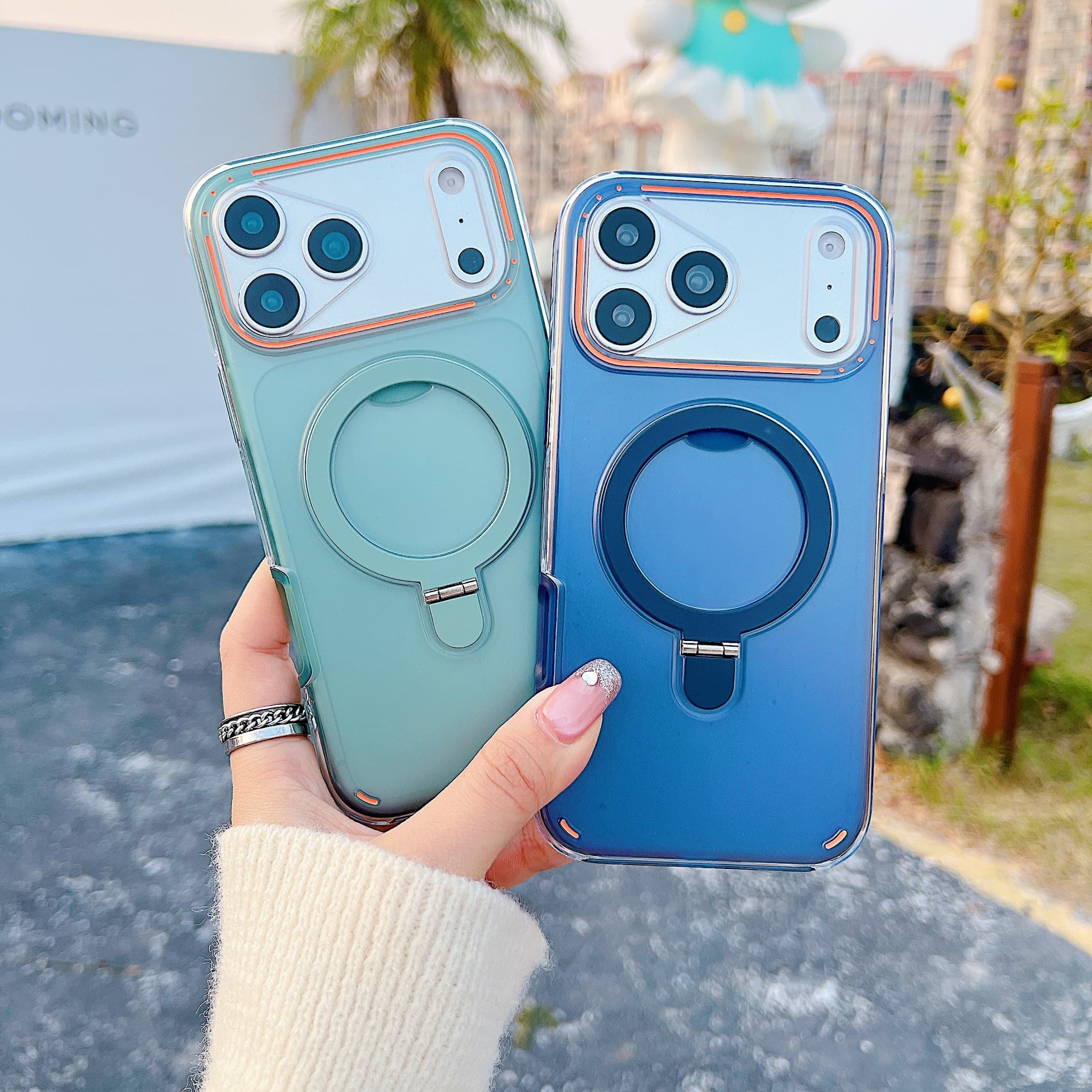 Compatible with Apple iPhone 17 Pro Max Case, iPhone 16 Colorful 2-in-1 Magnetic Bracket 15 Shockproof Protective Cover