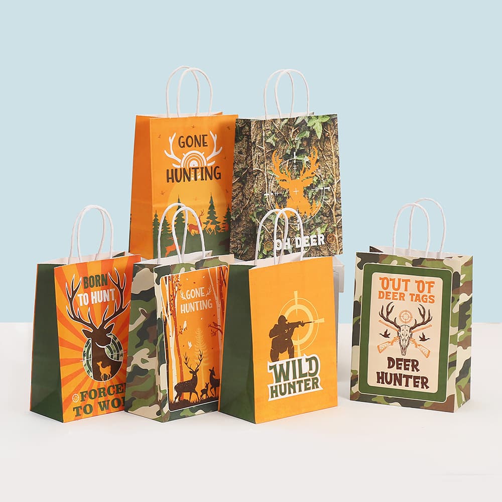 Cross-border wild hunting theme gift packaging bag kraft paper bag party candy tote bag wholesale packaging bag