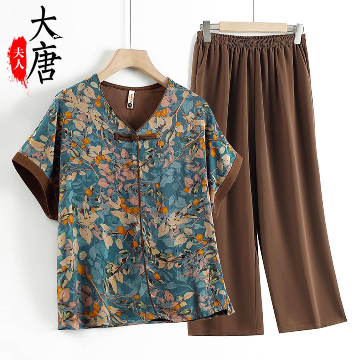 New Summer Short Sleeve Set for Elderly Women, Fashionable T-Shirt Suit for Grandma, Loose Fit