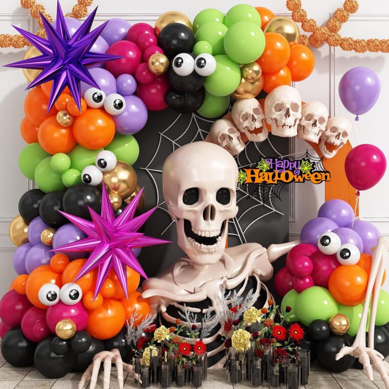 Halloween Balloon Garland Kit Metallic Purple Balloons Halloween Party Decorations Trunk Party Surprise