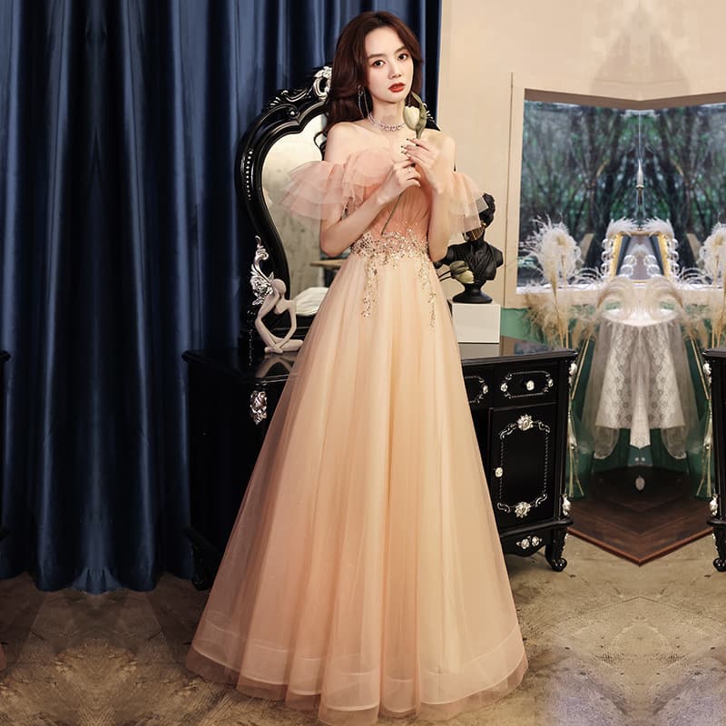 French Banquet Little Evening Dress 2026 New One-Shoulder Bridesmaid Dress Elegant and Dignified Pink Annual Gala Evening Gown