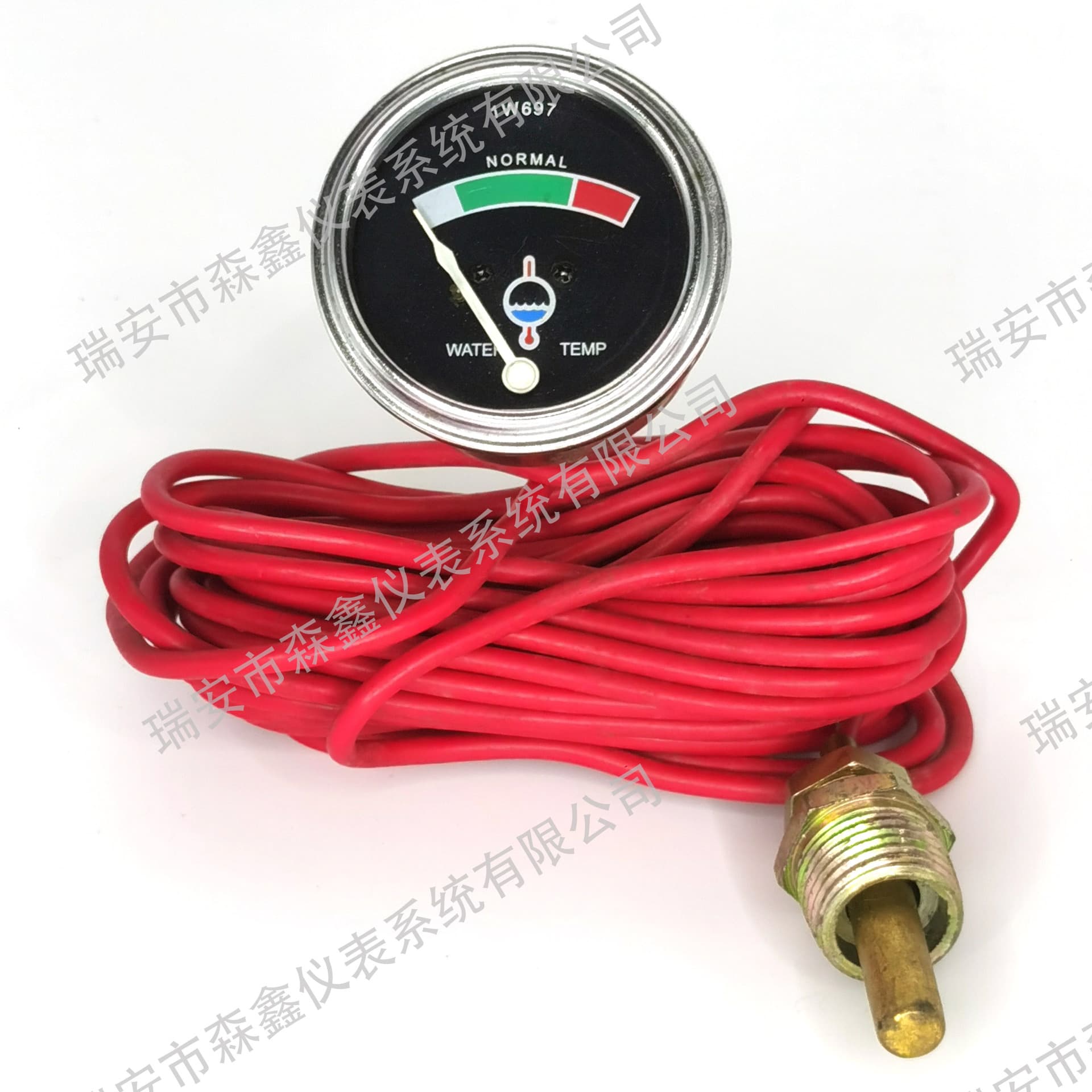 Direct-reading water temperature gauge for agricultural machinery, tractors, and trucks, model УТ-200 Д, wire 60mm, 1W697