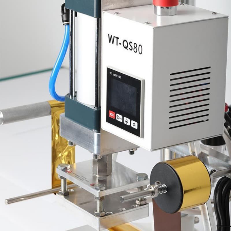 Pneumatic Q80 Hot Stamping Machine Leather Paper Wood Board Paper Trademark Imprinting Machine Hot Embossing Plastic Frame Hot Stamping Machine