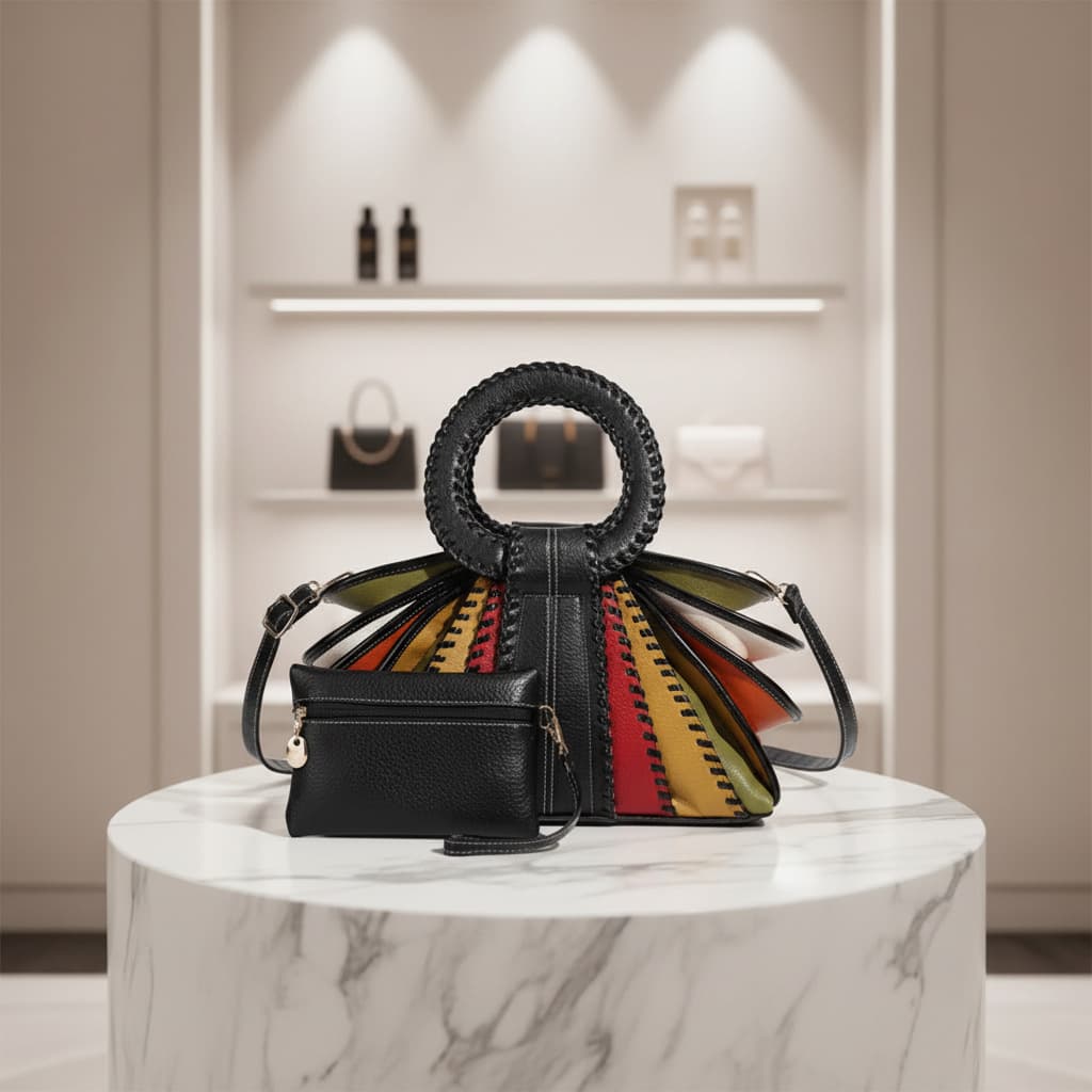 Cross-border Fashion Color-Block Women's Bag Large Capacity European and American Handbag Guangzhou High-Quality Hot-Selling ladies handbag