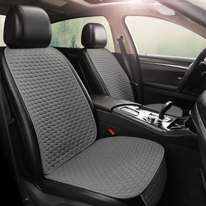 Linen Car Seat Covers Universal Fit 5-Seat Car Seat Cover Car Backrest Pad Car Lumbar Support Cushion