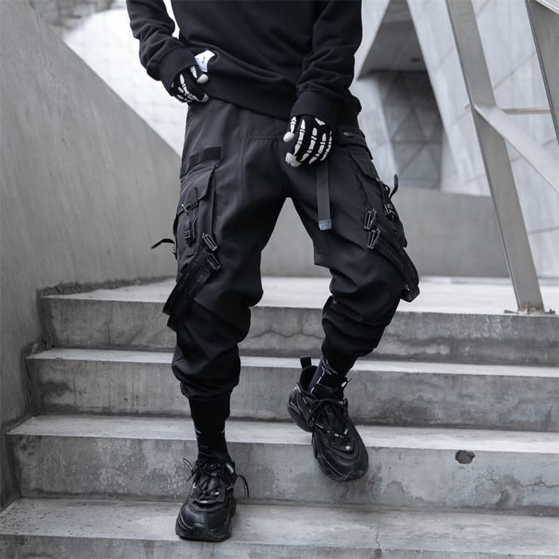Techwear Cargo Pants for Men, Loose Fit, Tactical Multi-Pocket, Jogger Style, Autumn Winter Casual Long Pants