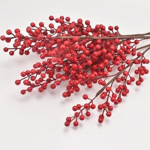 Simulated Wealth Fruit Single Branch Holly Red Acacia Berry Paste New Year Fortune Bucket Rich Fruit Fake Fruit Artificial Flower