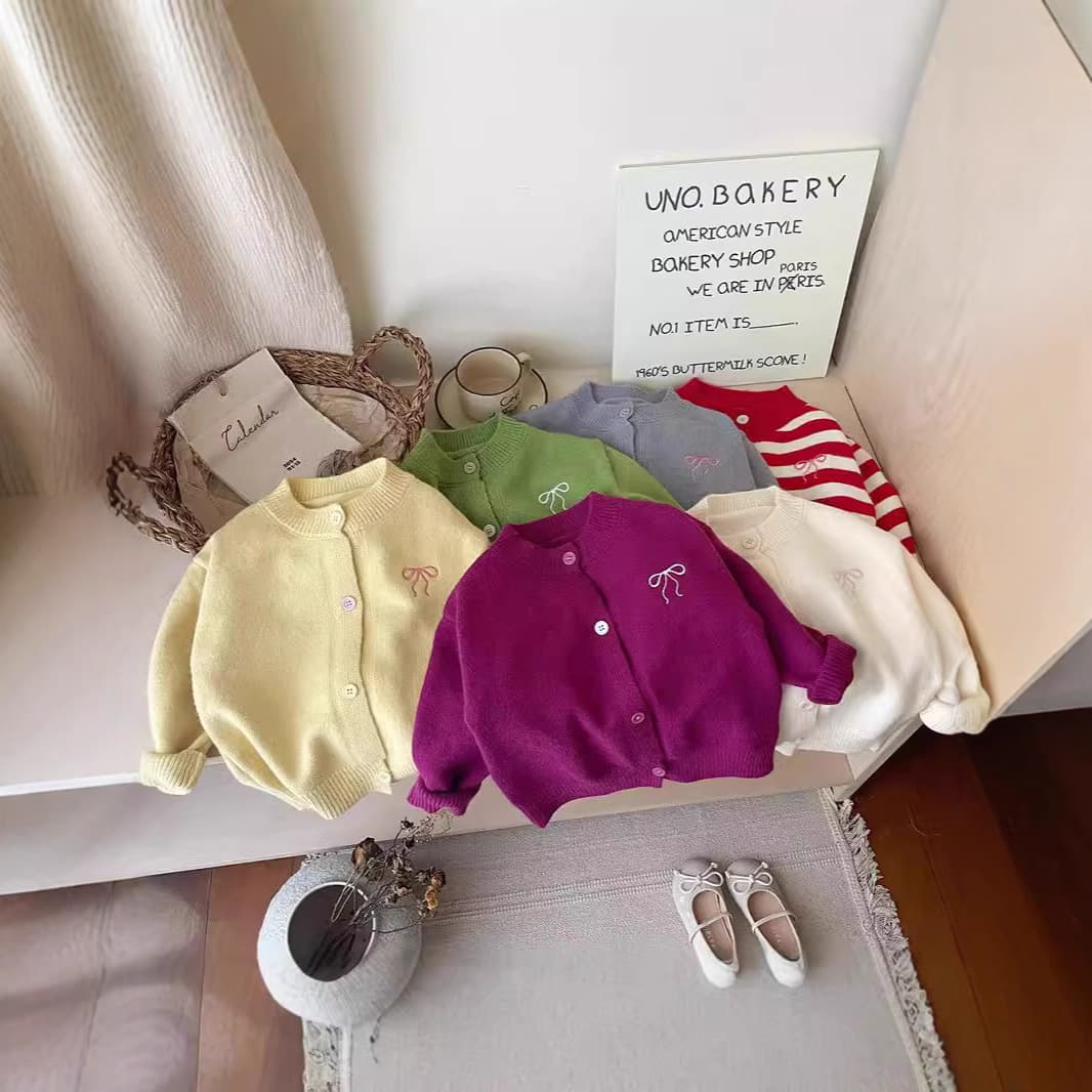 Children's Western Style Cardigan Girls' Knitted Sweater Tops Small and Medium Children's Sweaters Little Girls' Jackets 2026 Spring New Style