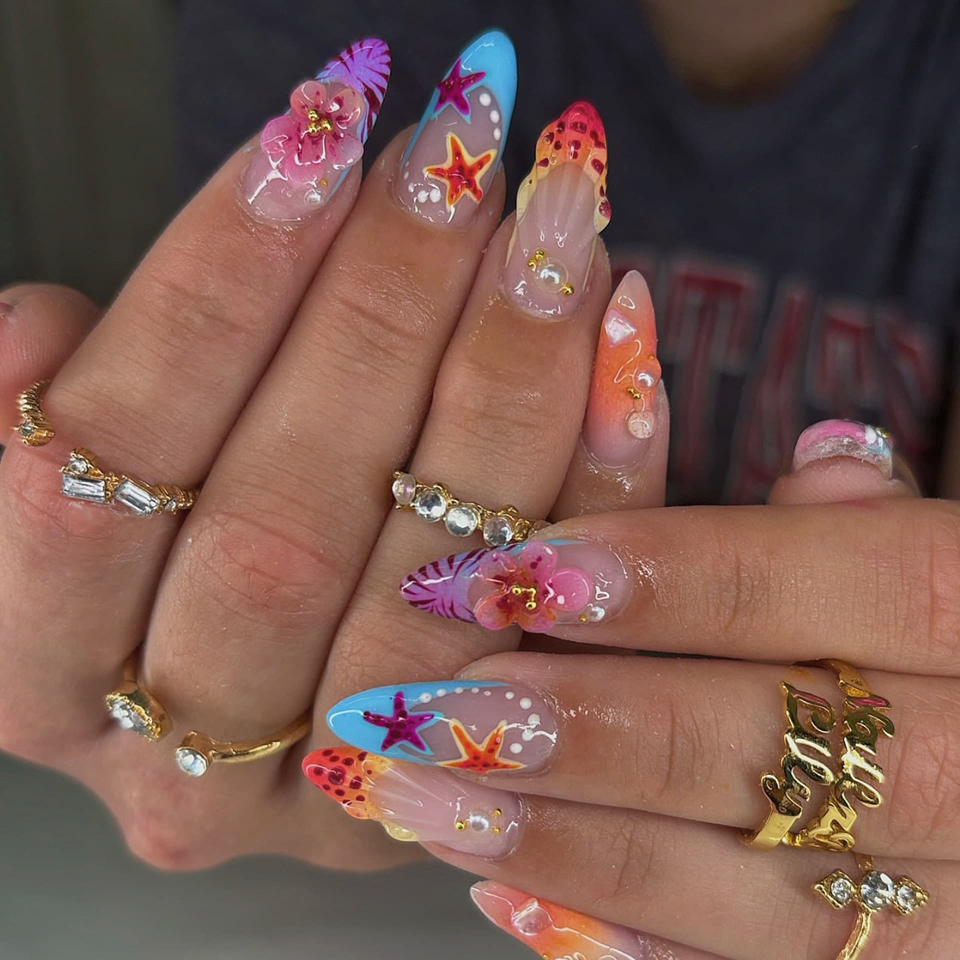 Summer foreign trade almond nails wearable manicure slices cross-border European and American style finished fake nail slices three-dimensional carving wholesale