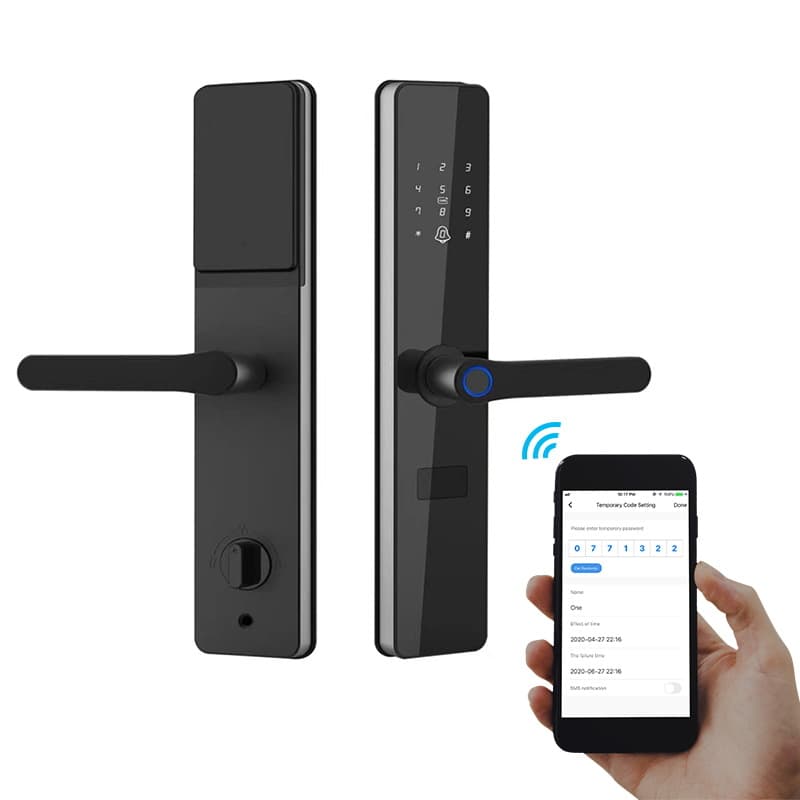 WiFi Smart Fingerprint Lock for Home, One-Touch Open, Live Fingerprint Recognition, C-Grade Lock Cylinder, Anti-Pry Alarm Push Notification