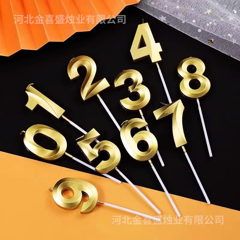 Birthday Candle Diamond Gold Number 0-9 Opera House Series Cake Baking Decoration Party Arrangement Candle