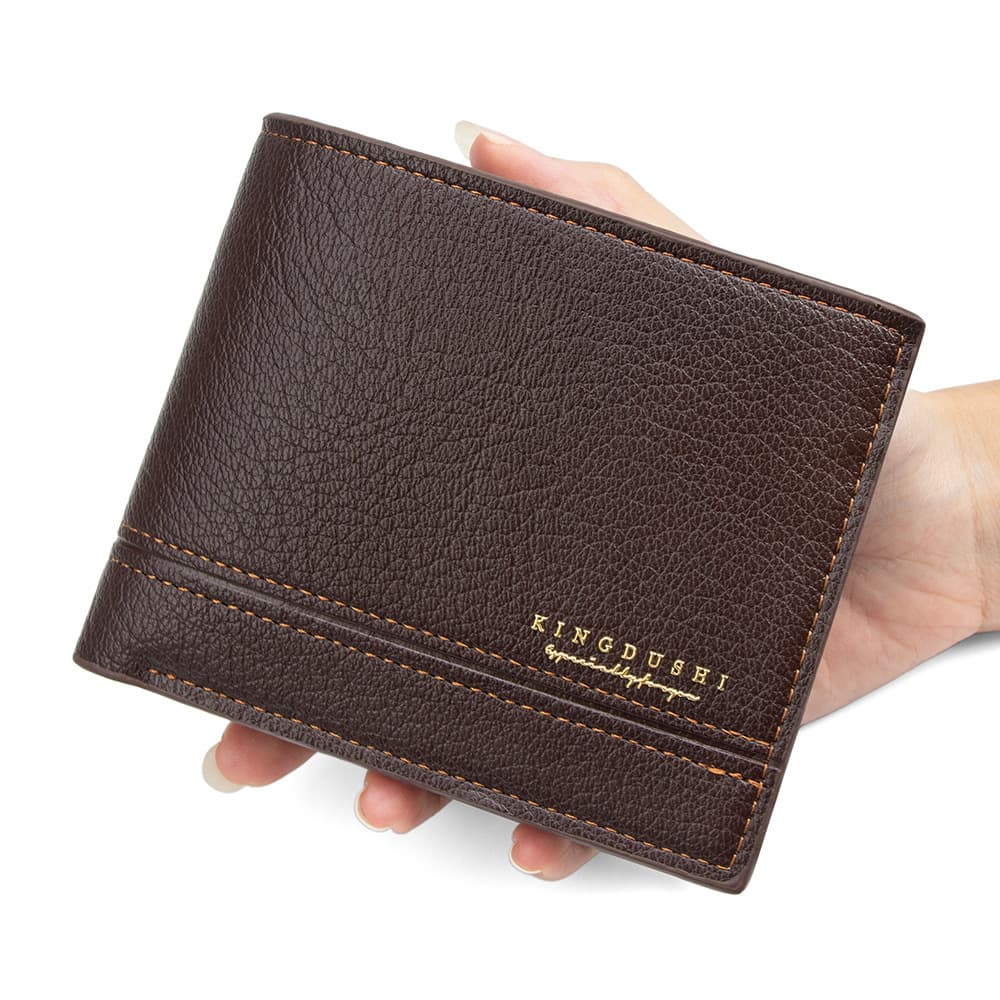Cross-border new men's short wallet, simple, fashionable, high-end and high-end wallet, zippered silver bag, spot wholesale