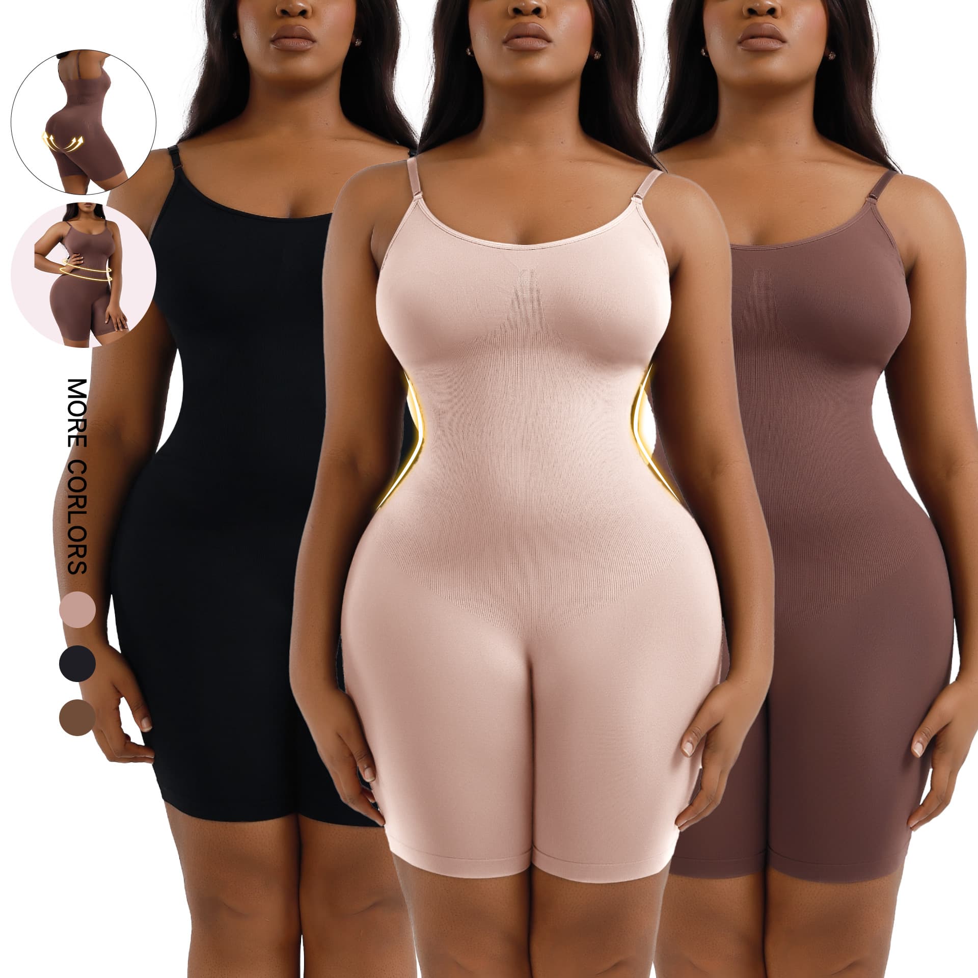 Cross-border Hot Selling Shapewear Bodysuit Tummy Control Bust Lift No-Bra Design Butt Lift Full Body Shaper Slimming