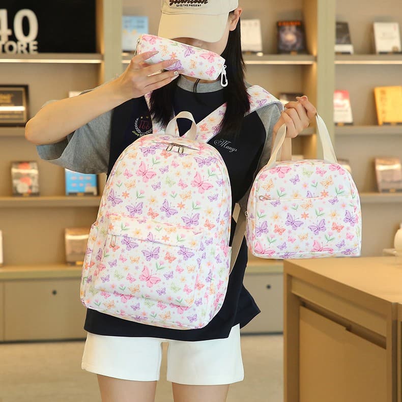 New butterfly three-in-one suit bag for primary and secondary school students, high-looking, large-capacity, insulated handbag wholesale