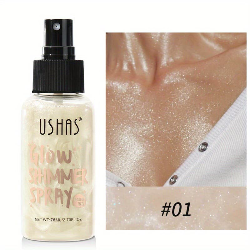 Cross-border Liquid Highlighter Spray Pearlescent Shimmer Body Brightening Waterproof Sweat-proof Long-lasting Makeup Wholesale European and American Style Cosmetics