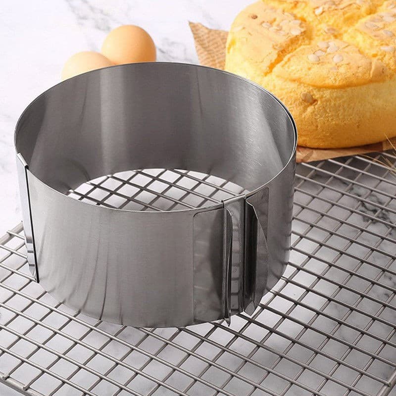 Stainless Steel Adjustable Mousse Ring 6-12 Inch Tall Cake Mold Tiramisu Basque Baking Mold DIY