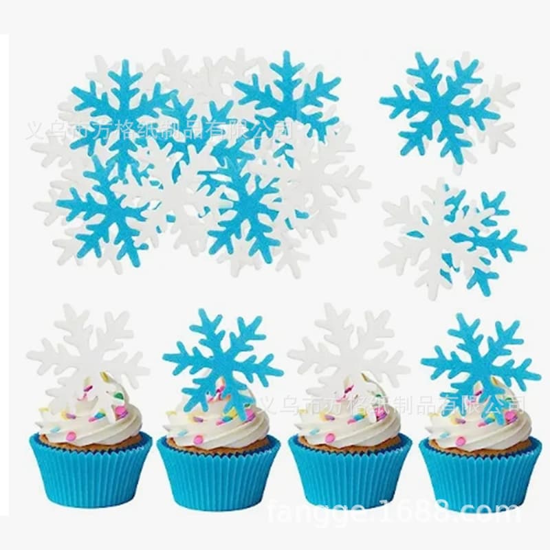 Edible Glutinous Rice Paper Blue Snowflake White Snowflake Pink Purple Cake Decoration Retail Wholesale