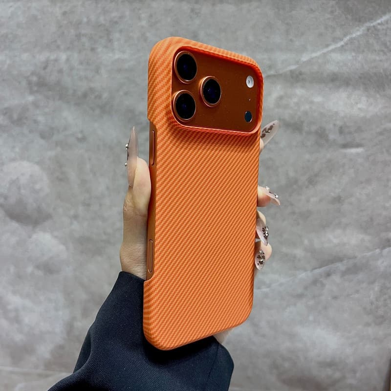 Compatible with iPhone 18 Pro Case Magnetic Kevlar Texture Carbon Fiber Apple 17 Half-Cover Frosted Protective Case