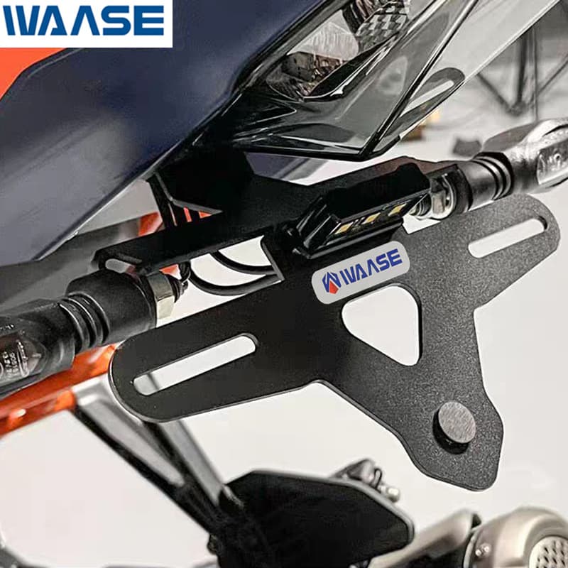 Compatible with KTM RC390 2022-2024 Modified Motorcycle LED Light Short Tail License Plate Mount Rear License Plate Holder