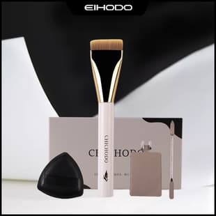 Flat Foundation Brush Set, Lightweight and Streak-Free, Beginner-Friendly Flat Head Base Makeup Brush, Non-Absorbing Makeup Brush, Cangzhou