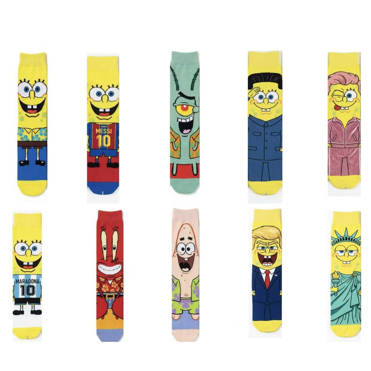 Cartoon Socks Couple Style SpongeBob Men and Women Mid-Calf Socks Patrick Star Squidward Cute Trendy Ins Socks