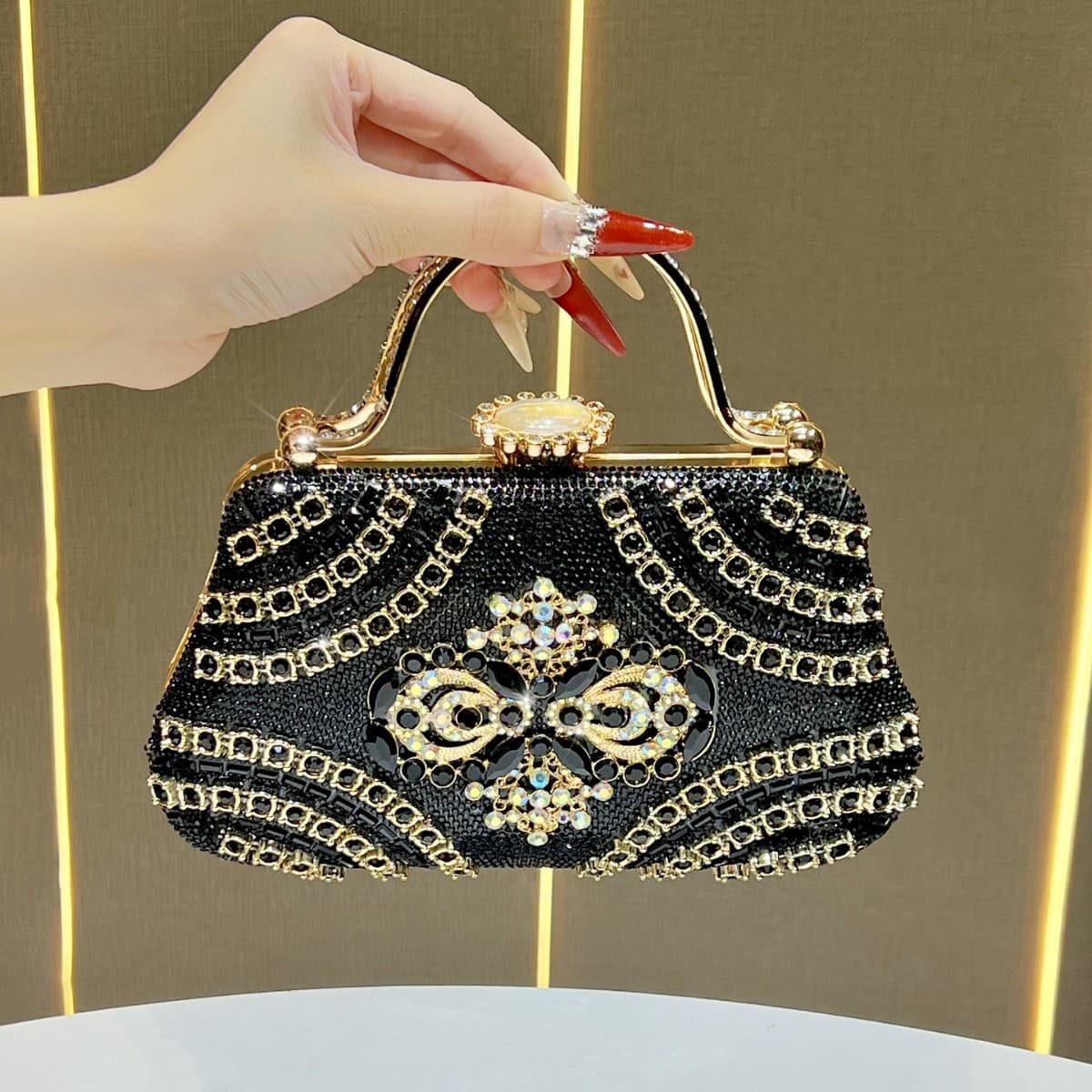 New Cross-border Light Luxury Evening Bag Sparkling Rhinestone Handbag Shoulder Crossbody Bag High-end Socialite Evening Bag