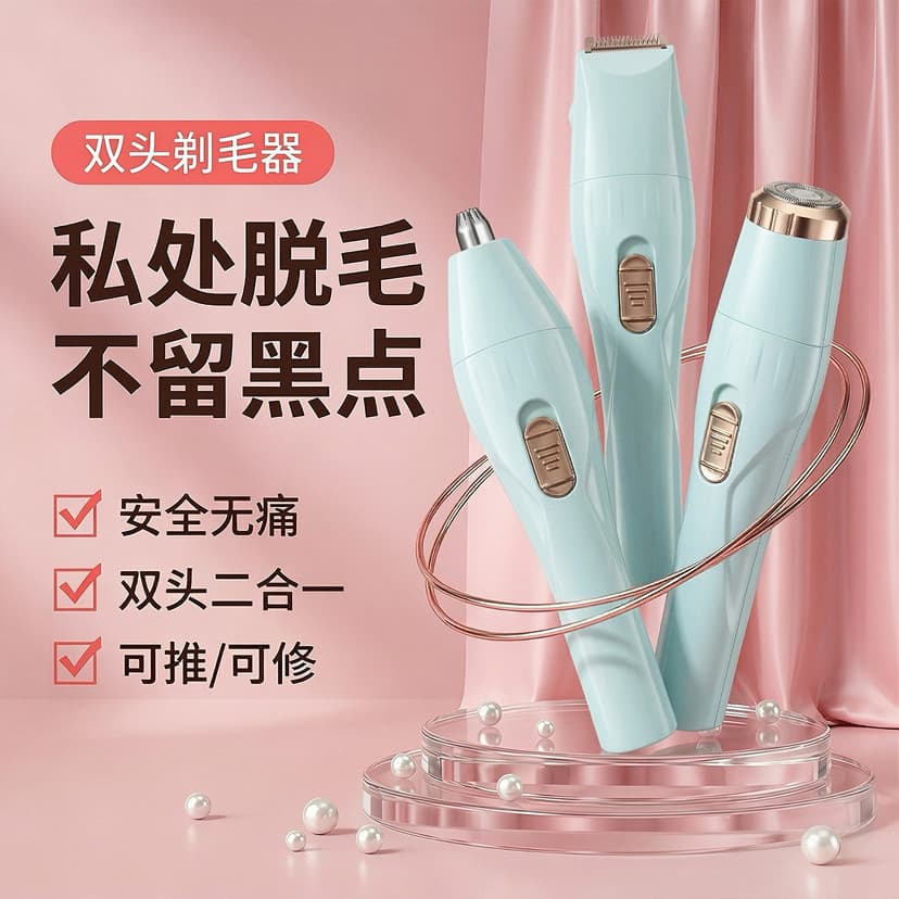 Shaving Device, Multi-Head Shaving Device, Portable Shaving Device, Armpit Hair Remover, Eyebrow Trimmer, Shaving Device, Nose Hair Trimmer, Multi-Function
