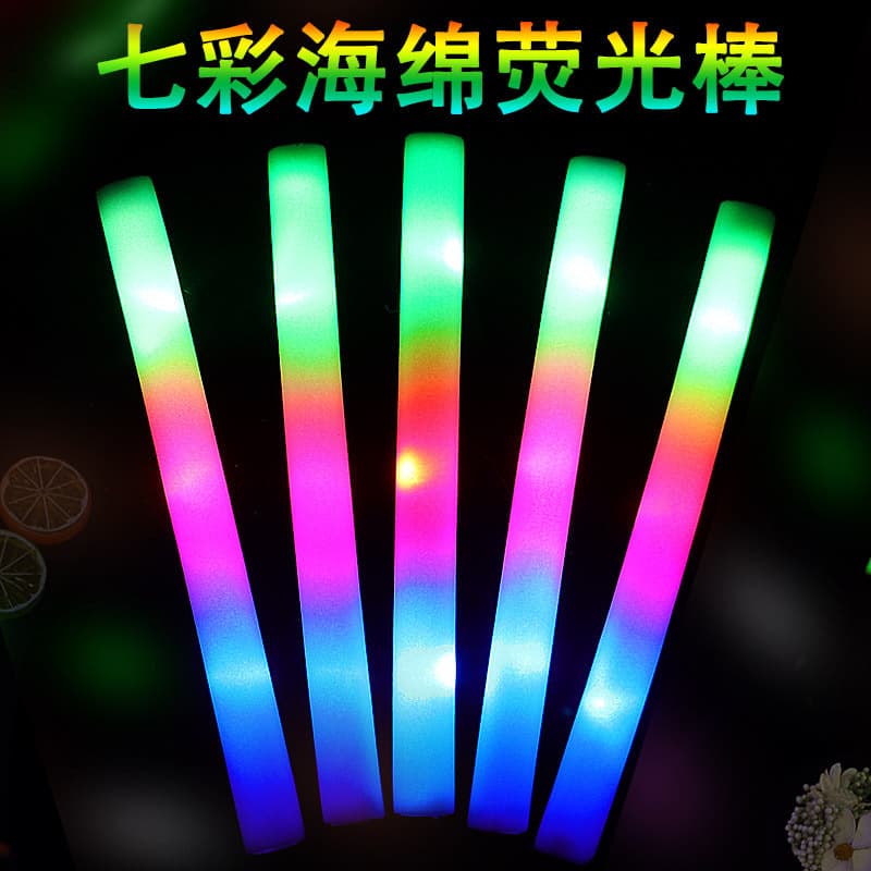 Multicolored Sponge Stick Elastic Foam Fluorescent Stick Concert Audience Cheering Stick Lively Atmosphere