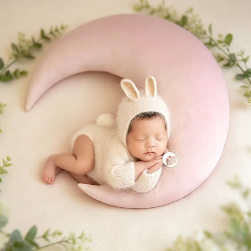 Newborn Photography Moon Pillow Star Prop, Baby 100-Day Photo Shoot Assistant Studio Photography Prop Decoration