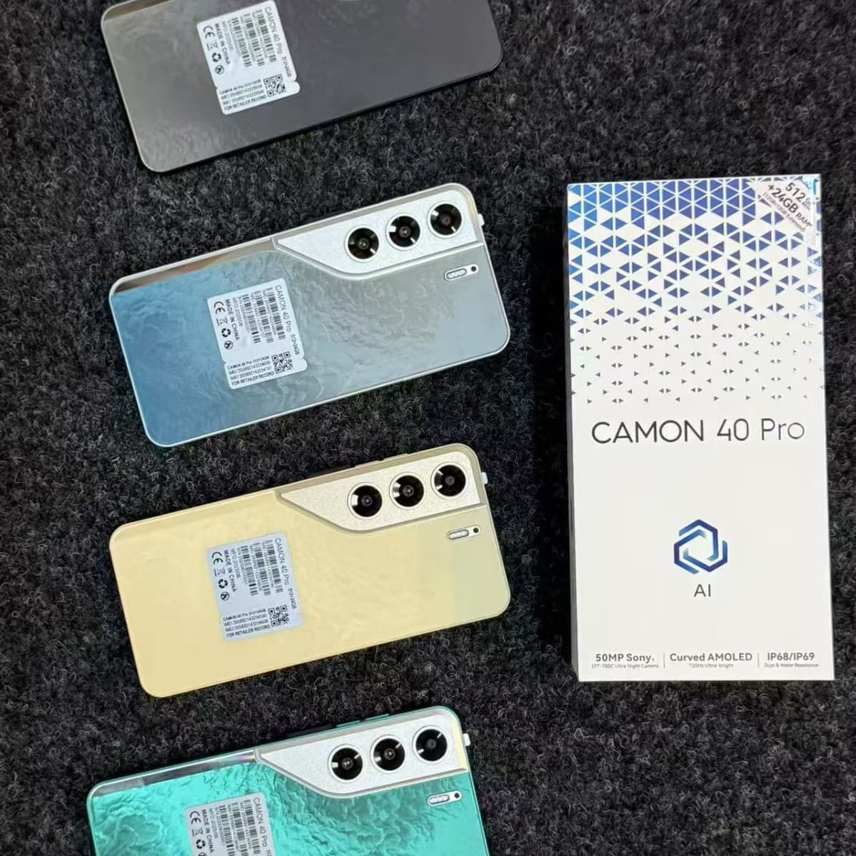 Export Smartphone CAMON40 Pro 24G+512G International Version HD Smartphone Wholesale