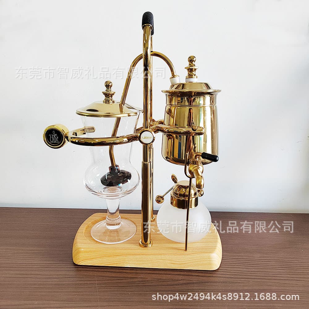 Royal Belgian Siphon Coffee Maker, Classic Stainless Steel Siphon Pour-Over Coffee Maker, Dual-Use for Tea and Coffee at Home