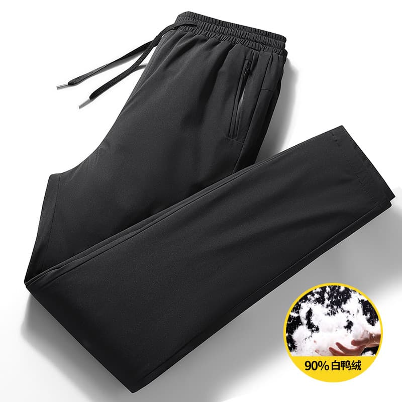 90% Down Pants, New Winter Style, Elastic Waist, Tapered Leg, Long Pants, Warm Outdoor Sports Pants