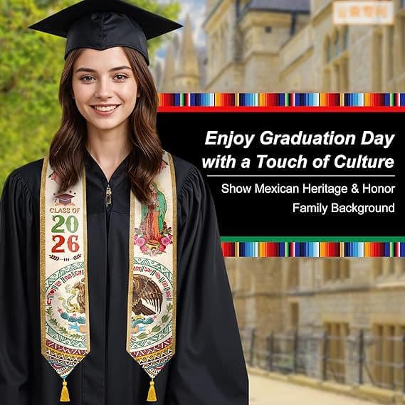 2026 Cross-border Mexico Graduation Stole Hispanic Mexican Graduation Honor Sash Wholesale