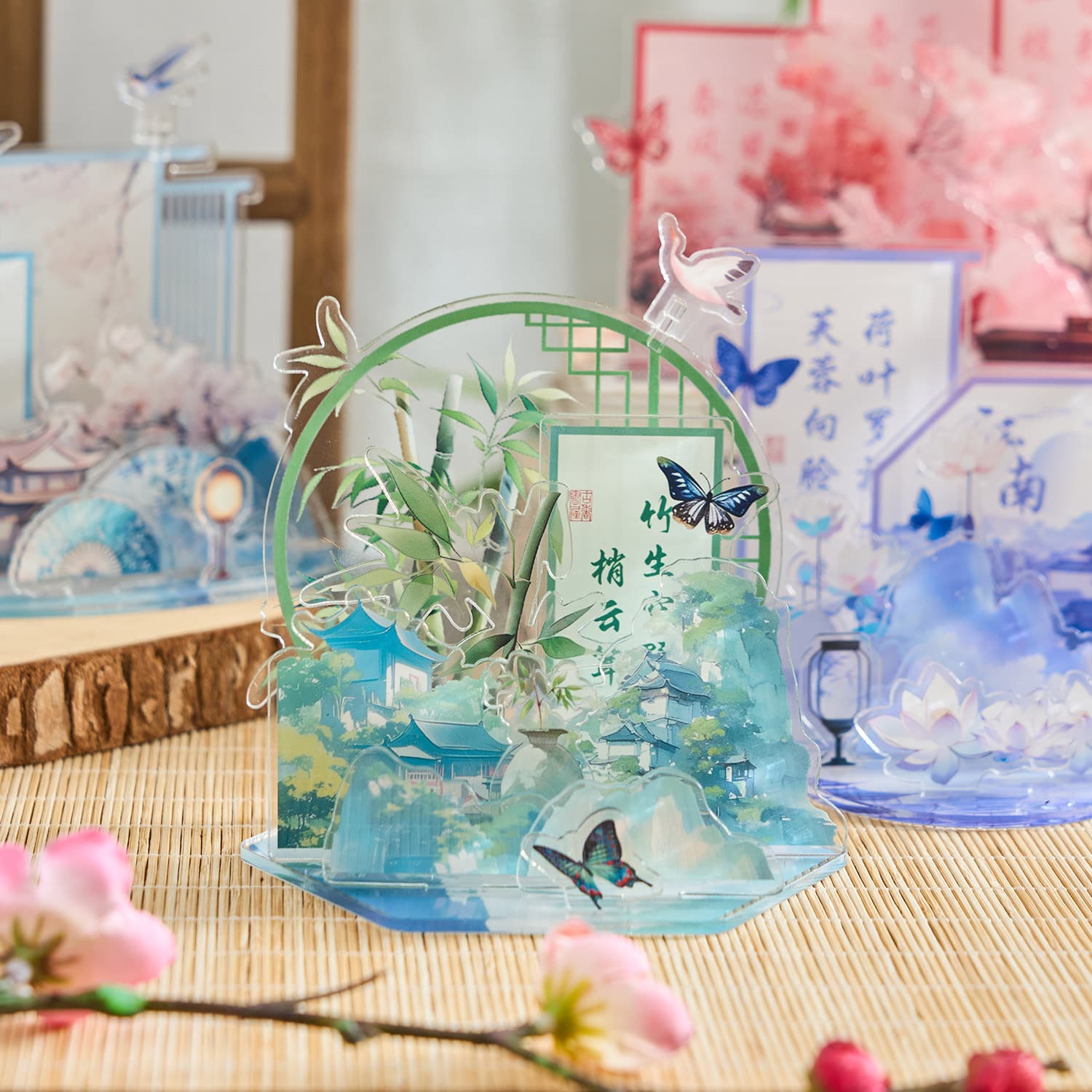 Zaomo national style acrylic multi-insert stand Wanlaishengshan series ancient style diy gift desktop decoration 4 styles
