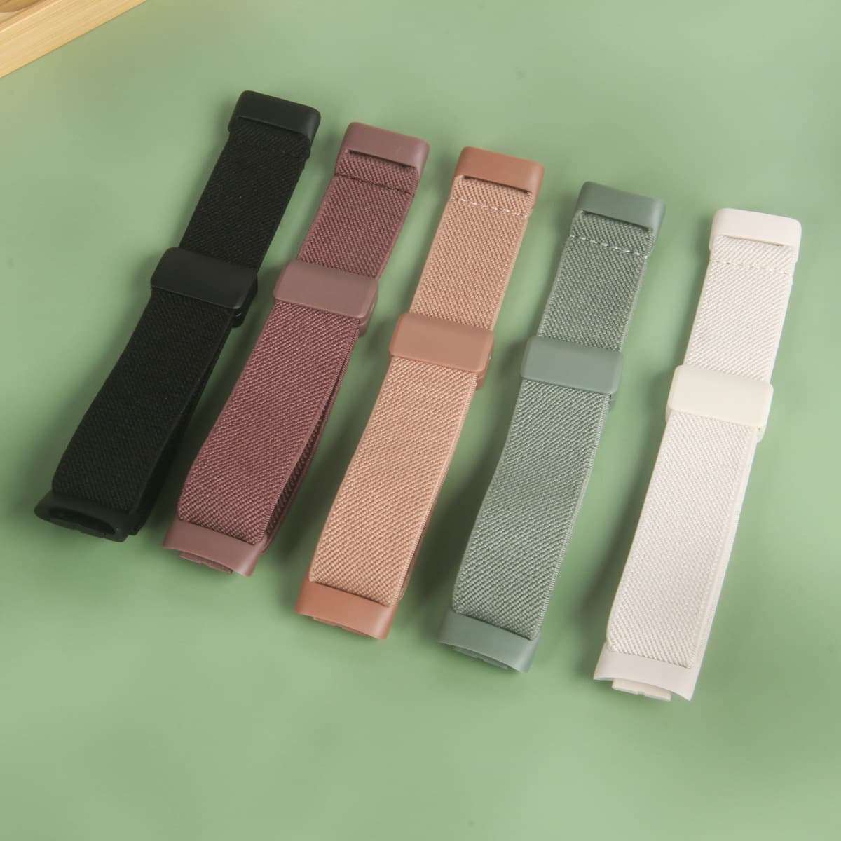 Compatible with Fitbit Charge 5/6 Smartwatch Band with Magnetic Buckle, Versa 3/4 Plain Weave Stretch Strap