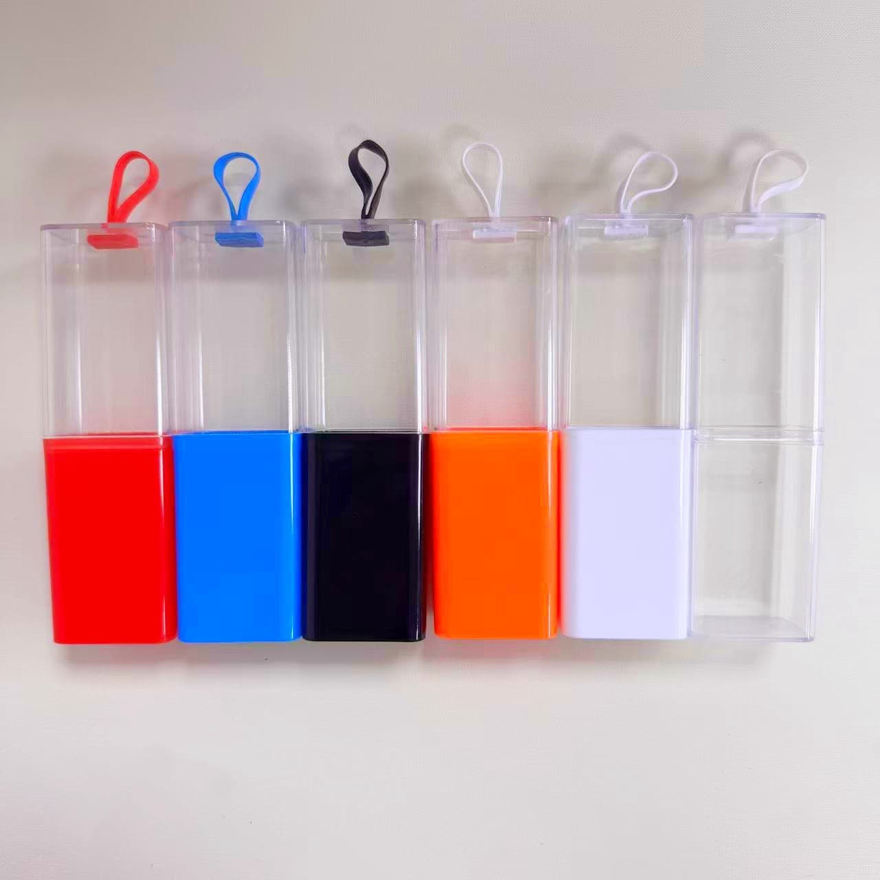 3-in-1 Single Cable Transparent Square Tube Packaging 2-to-2 Charger Earphone Square Plastic Tube Custom Logo Printing