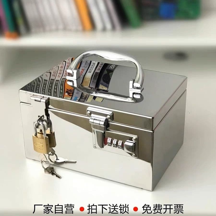 Stainless Steel Password Money Box Coin and Bill Storage Safe Drop-Resistant Creative Viral Design