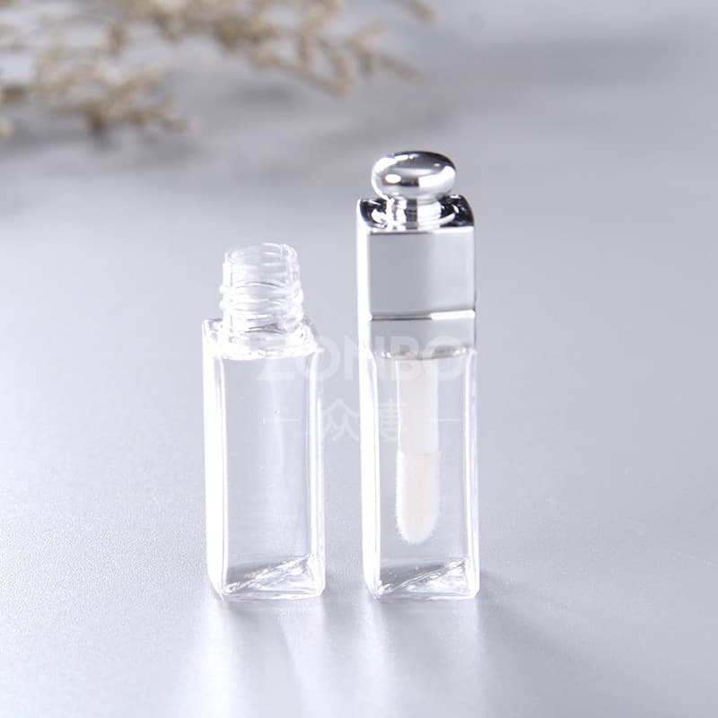 Square Transparent Lip Gloss Tube Sample Empty Tube Mini Lip Gloss Empty Bottle 3ml Lip Gloss Cosmetic Packaging Wholesale