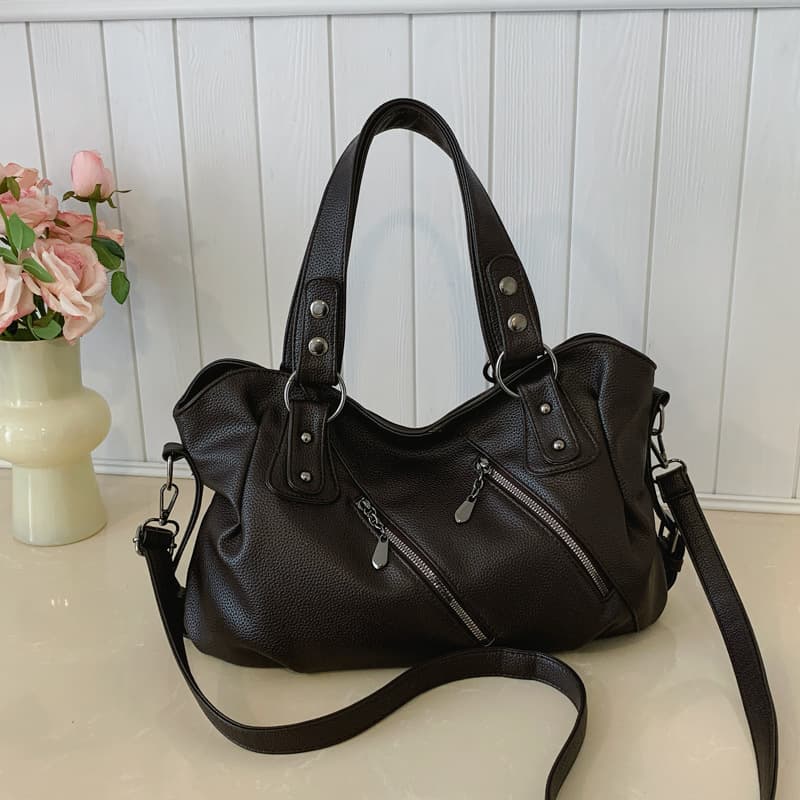 New Cross-Border Trade Women's Bag, Simple and Casual Large Capacity Tote Bag for Work and Commute, Vintage Style